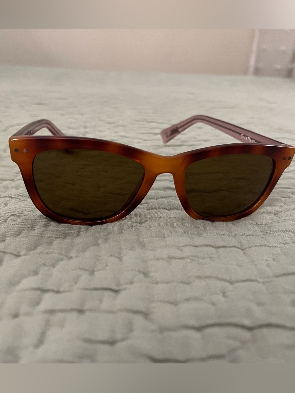 Cole Haan Tortoiseshell Frame Sunglasses with Dark Lenses